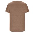 thumbnail image 6 of Elainilye Fashion Womens Tops Trendy Summer Loose Casual Solid Button Short Sleeve V-Neck Top Shirt Basic Tops,Brown, 6 of 7