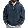 thumbnail image 6 of Atkumj Mens Pullover Hoodies with Half Zip Vintage Fashion Solid Color Hooded Sweatshirt Casual Long Sleeve Fall Hoodies with Kangaroo Pocket S, 6 of 6