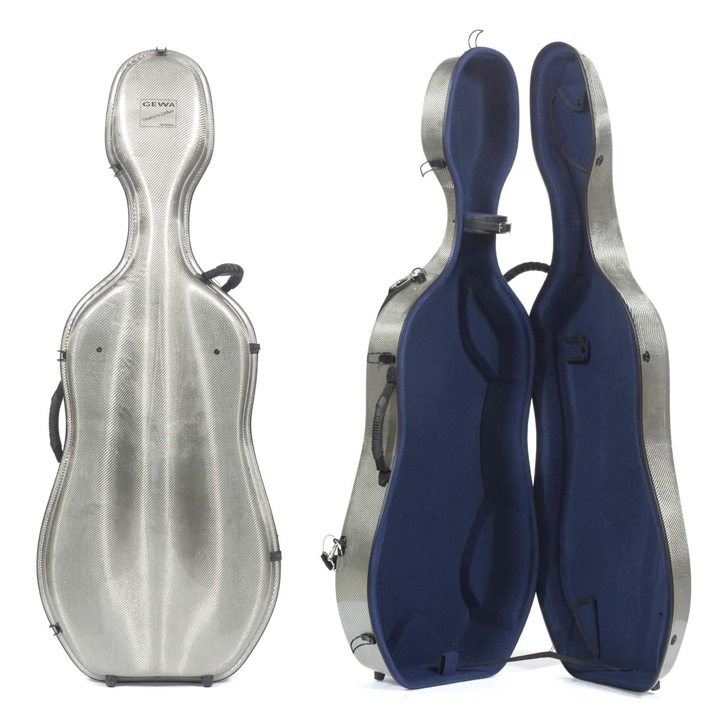 Gewa Idea Titanium Carbon 3.3 4/4 Cello Case - Titanium/Blue