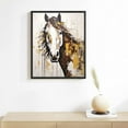 thumbnail image 2 of Nawypu  Horse Wall Art Stallion Pictures Wall Decor Hand Painted Oil Paintings Large Brown Gold Animal Canvas Prints Vertical Farmhouse Artwork for Living Dining Room Bedroom Hallway Walls, 2 of 4