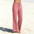 thumbnail image 3 of HAiming Women Wide Leg Pants Summer Vacation Palazzo Trousers Loose Casual Drawstring Elastic Waist Pants with Pockets, 3 of 7