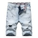thumbnail image 1 of Puntoco Pantalones Cortos De Mezclilla Para Hombre Pantalones Cortos Midi Con Bolsillo Con Cremallera Y Botones De Ajuste Micro Elástico Azul Blanco Xxl (42),Pantalones Cortos Hombre, 1 of 8