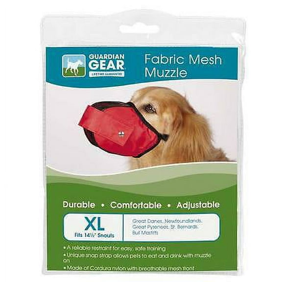 Fabric Mesh Dog Muzzles Comfortable Soft Red Muzzle for Dogs That Bite or Chew (xLarge)