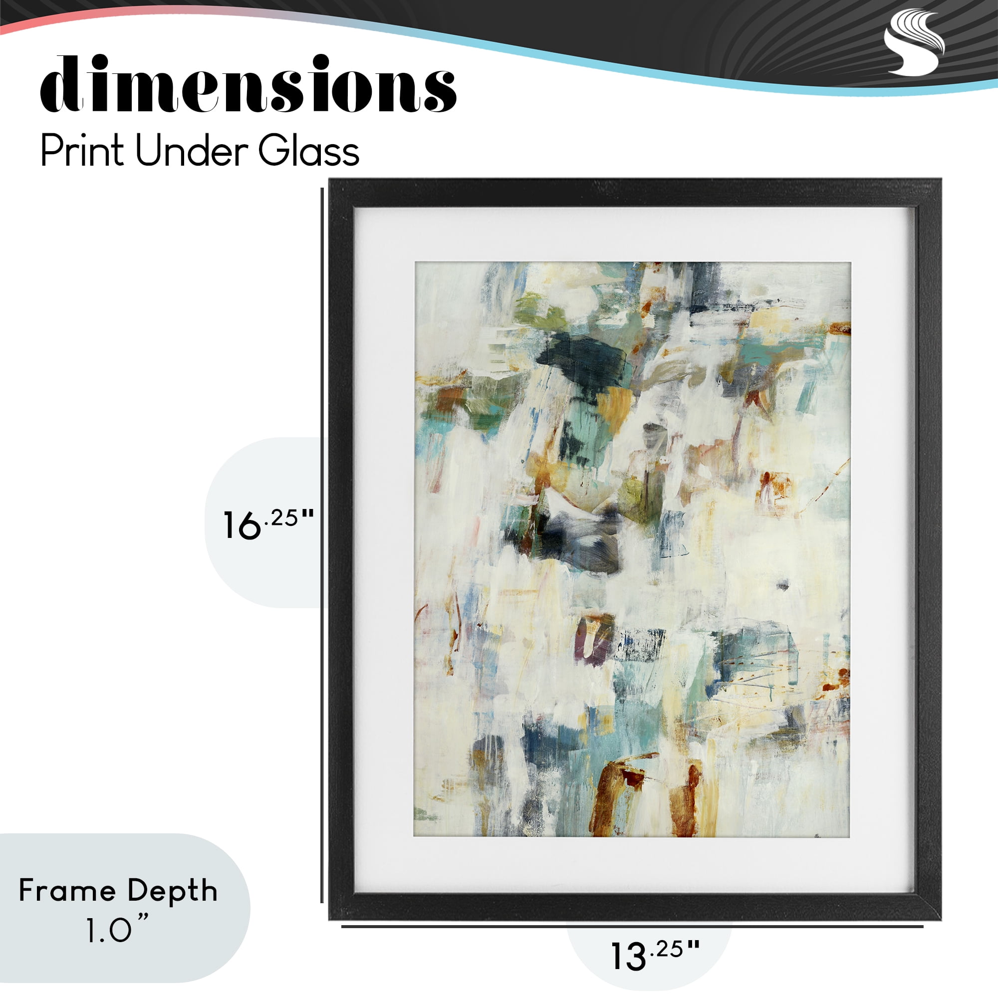 Stupell Industries Expressive Chaos Layers Black Framed Print Under Glass, design by Lisa Ridgers
