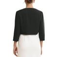 thumbnail image 3 of INSPIRE CHIC Women's Formal Bolero for Evening Dresses Half Sleeves Open Front Cocktail Shrugs S Black, 3 of 5