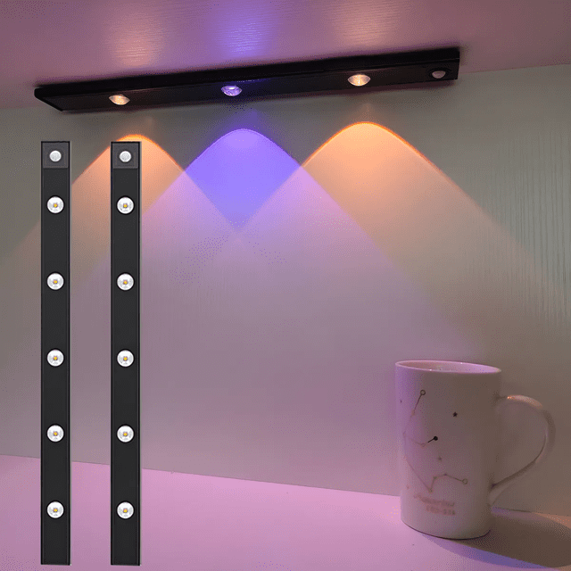 2 Pack 60cm Luz De Led Clóset Usb Con Sensor Movimiento Xtellar negro