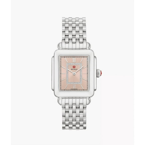 Michele MWW06X000036 Pink Dial Silver Stainless Steel Bracelet Womens Watch