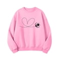 thumbnail image 4 of Girls Valentine Sweatshirt | Kids Valentine Day Shirt Heart Print Top, Be My Valentine French Terry Crewneck - Pink, White, Navy, Hot Pink,Size 11-12 T, 4 of 6
