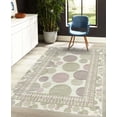 thumbnail image 4 of Geometric Decorative Rug, Scribble Style Striped Rounds and Dots in Neutral Pastel Colors, Quality Carpet for Bedroom Dorm and Living Room, 6 Sizes, Pale Khaki, by Ambesonne, 4 of 4