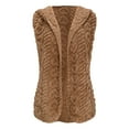 thumbnail image 6 of Hxshgdsn Womens Fuzzy Fleece Crochet Vest With Hooded Sleeveless Warm Soft Cardigan Brown Xl, 6 of 8