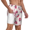 thumbnail image 3 of Goofa Hand Drawn Strawberry Printed Men's Swim Trunks Board Shorts Quick Dry Mens Swimming Trunks with Compression Liner,Breathable Fit Hawaii Beach Shorts-3X-Large, 3 of 9