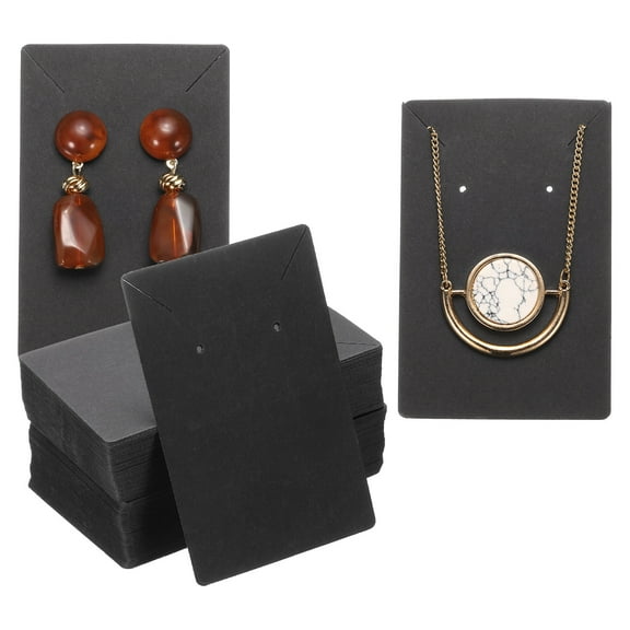 100 PCS Earring Display Cards, Necklace Display Cards Jewelry Paper Bracelet Packaging Cards for Selling Jewelry(Black)