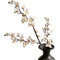 thumbnail image 1 of Nvzi 3 ramas artificiales de cerezo, tallo largo de 58 cm, flor de ciruelo de seda con capullos, color blanco., 1 of 4
