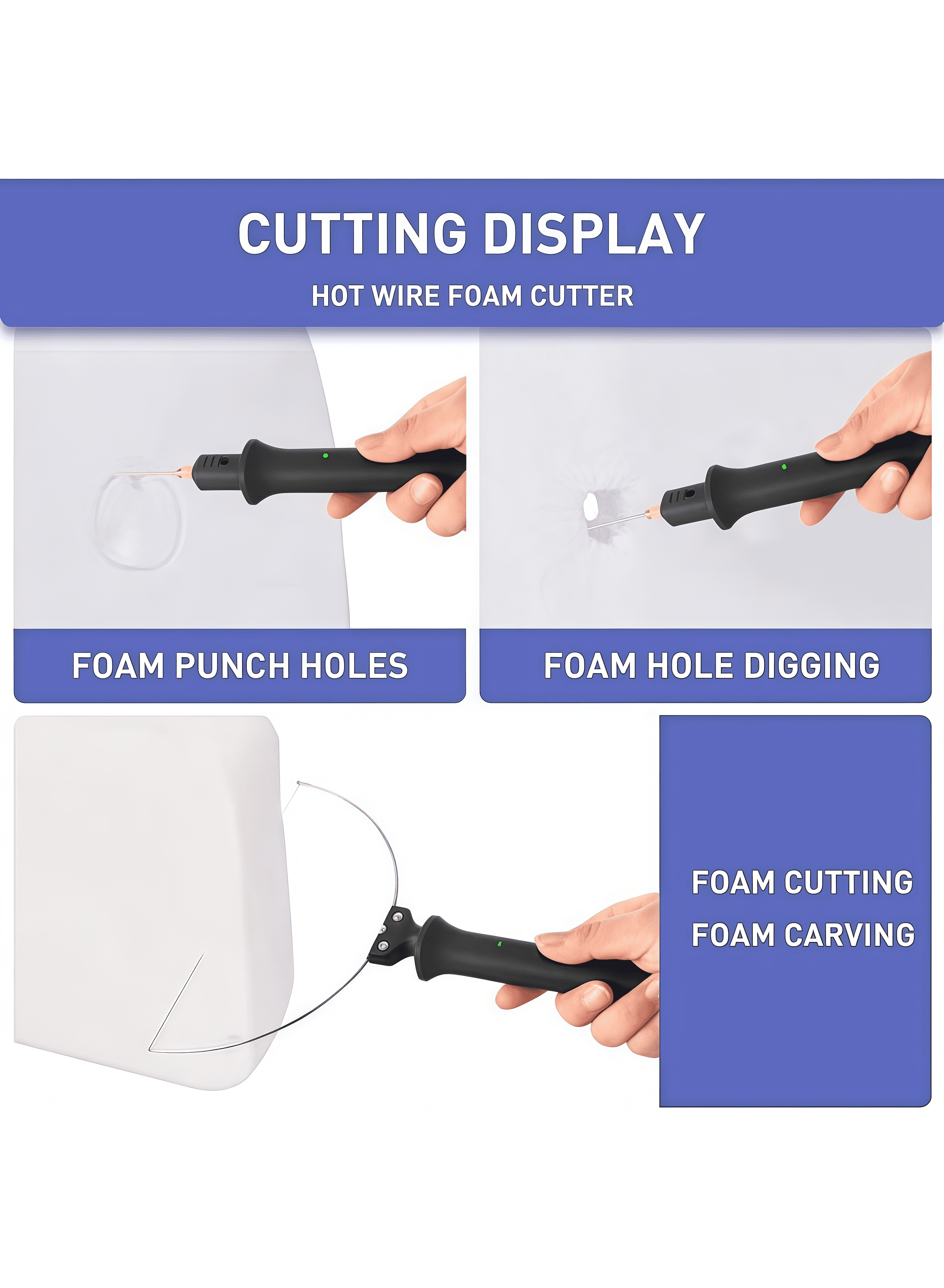 Electric Foam Cutter Kit 4 in 1 Styrofoam Carving Pen Tools Set for Polyethylene Eva Crafts（British Standard）  4.3