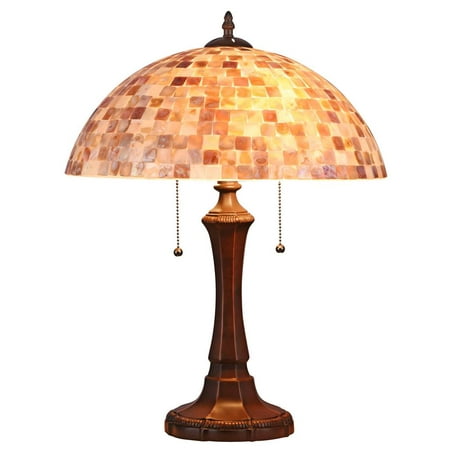 - Shelley Mosaic 2-Light Table Lamp in Dark Bronze Finish