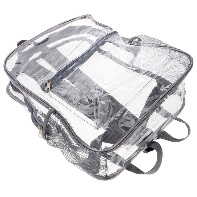 Mochila transparente resistente Mochila escolar decorativa Mochilas transparentes de PVC Mochila transparente para niñas, niños, mujeres y hombres (gris)