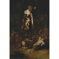 thumbnail image 2 of Leonaert Bramer 11x14 Black Ornate Wood Framed Double Matted Museum Art Print Titled: The Descent from the Cross, 2 of 5