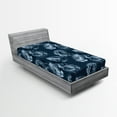 thumbnail image 2 of Ambesonne Floral Fitted Sheet, Nostalgia Art Peony Flowers, Twin Size, Dark Slate Blue, 2 of 5