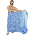 thumbnail image 4 of LA LEELA Men's Swimwear Pareo Cotton Linen Effect Sulu Beach Swim Trunk Wrap Beachwear Casual Sarong One Size Royal, Leaves Vacation, 4 of 5