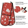 thumbnail image 2 of Yayeee Double Oven Mitt Kitchen Heat Resistant Baking 35" x7" Quilted Glove, Red Snowman, 2 of 6
