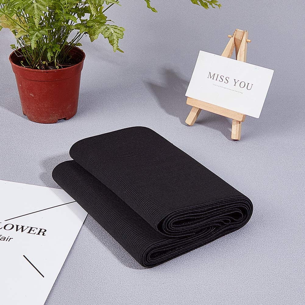 3.3 Yard 3m 6 Inch Wide Flat Elastic Band Black Heavy Stretch Knit