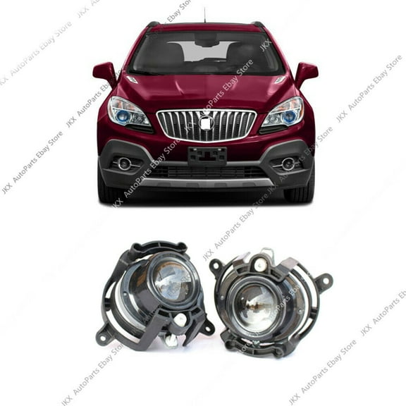 Front Bumper LH & RH LENS FOG LIGHTS w/ H11 Halogen t For Buick Encore 2013-2015