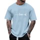 thumbnail image 1 of Tops para hombre, blusas y camisas de manga corta con cuello redondo para hombre, camisetas casuales con estampado de moda para hombre, blusa de manga corta, blusa de poliéster para hombre., 1 of 4