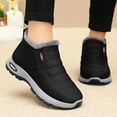 thumbnail image 2 of Cozy Snow Boots for Women Slip-on Thick Velvet Close Toe Ankle Boots Women's Fashion Casual Versatile Warm Fall Winter Shoes Black 9, 2 of 6