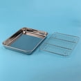 thumbnail image 4 of 4pcs 9 Inch Toaster Oven Tray and Rack Set, Small Stainless Steel Baking Pan with Cooling Rack, 4 of 5