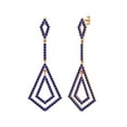 thumbnail image 2 of 925 Sterling Silver Rose Vermeil Round Lapis Dangle Drop Women Wedding Chandelier Earrings, 2 of 4