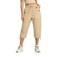 thumbnail image 3 of Sokhug Cargo Capri Pants for Women Elastic Waist with Drawstring and Pockets Casual Outdoor Cropped Pants, 3 of 4