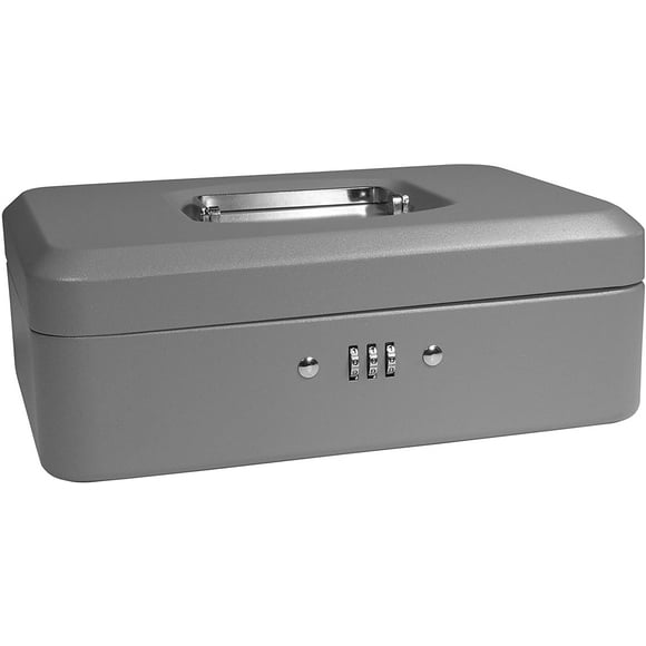 Barska CB11786 Cash Box with Combination Lock, 10-Inch (Gray)