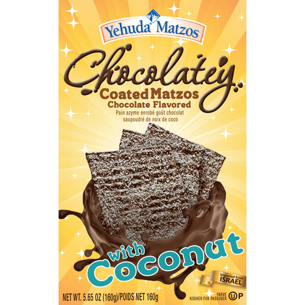 Yehuda Chocolate Covered Matzo, with Coconut, 5.65 Oz
