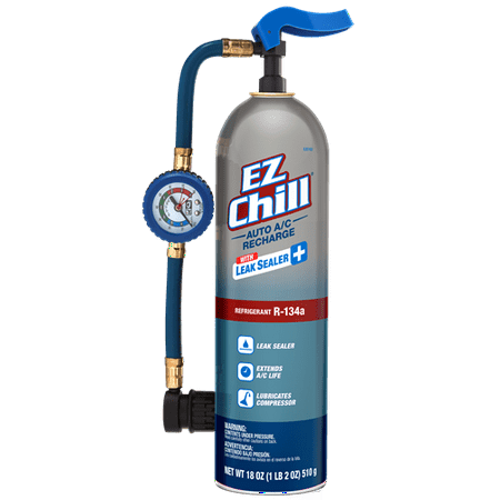 EZ Chill R-134a AC Recharge Kit with Leak Sealer (Best Ac Recharge Kit)