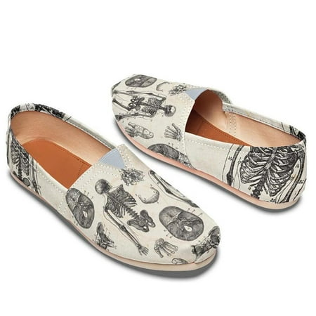 

Shoes for Women KKCXFJX Vintage Anatomy Casual Shoes With Full Wrap Canvas Print