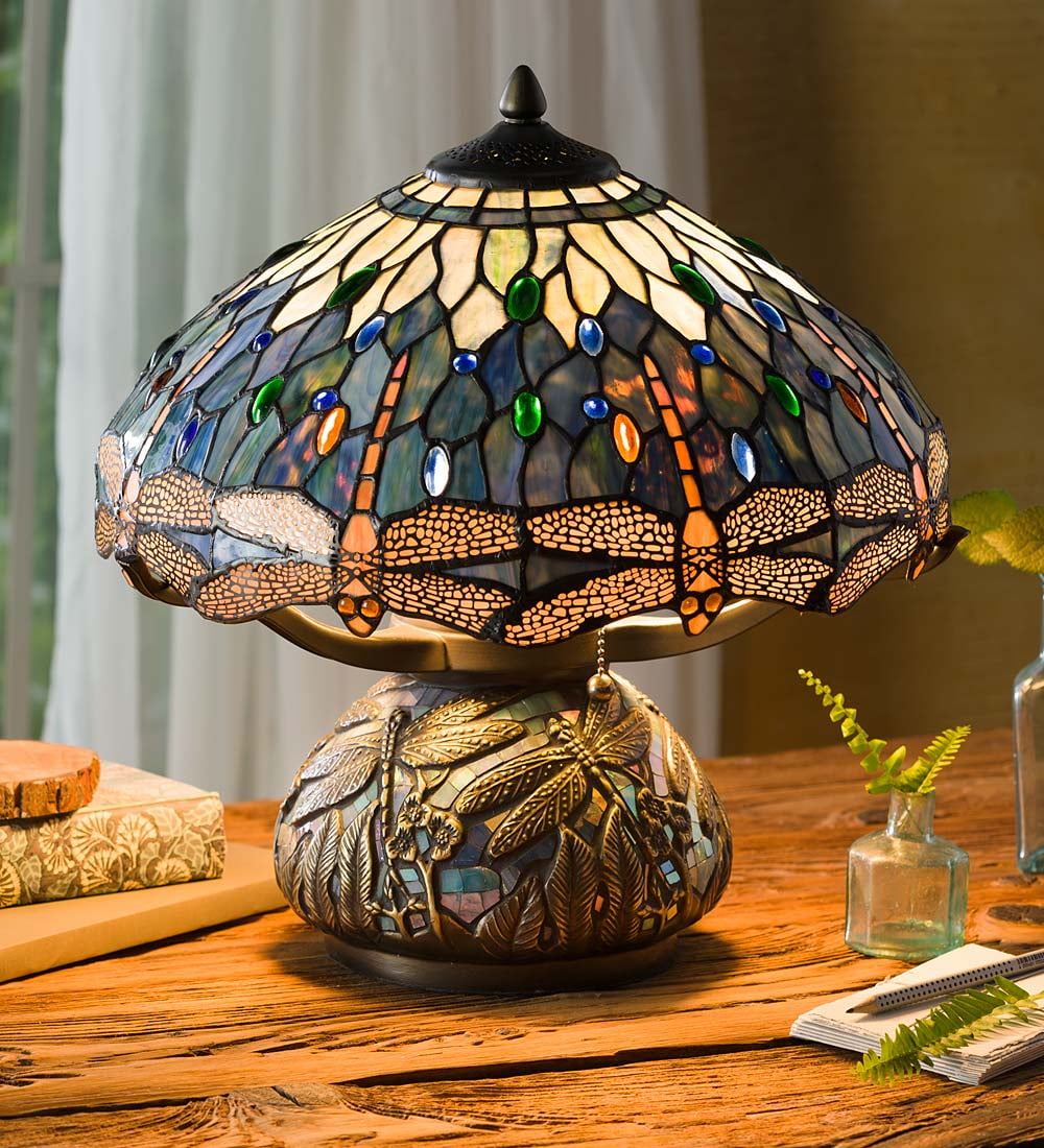 Tiffany Style Dragonfly Lamp 165 Dia X 155 H