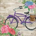 thumbnail image 4 of Gango Home Decor Country-Rustic Bicyle Decor | Brown, Orange, Pink & Purple Bike & Floral; Two 12x12in Art Prints in White Frames, 4 of 6