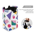 thumbnail image 3 of Yayeee Freestanding Laundry Hamper with Handle Collapsible Large Storage Basket for Clothes, Green Retro Shapes, 3 of 7