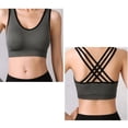 thumbnail image 4 of Women's Sports Bras, High Impact Strappy Sports Bra Seamless Padded Sports Bra Yoga Bras Workout Bra Activewear Bra(Blue, XL), 4 of 6