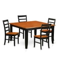 thumbnail image 2 of Kitchen Table Set 5 Piece - Square Dining Table with 4 Chairs & Butterfly Leaf - 54x54 Inch - East West Furniture-Color:Black,Material:Wood, 2 of 6