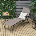 thumbnail image 2 of Costway Patio 2 PCS Folding Chaise Lounge Chair Outdoor Portable Reclining Lounger Grey, 2 of 9