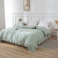 thumbnail image 2 of Move Over Green Ruffle Duvet Cover Twin Only Soft Washed Microfiber Bedding Set Ruffled Pattern No Filling, 2 of 9