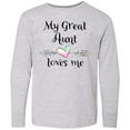 thumbnail image 3 of Inktastic My Great Aunt Loves Me- Heart Long Sleeve Youth T-Shirt, 3 of 5