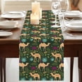 thumbnail image 3 of Table Runners 90 Inches Long Dress Scarves, Retro Desert Camel Farmhouse Coffee/Dining/Kitchen Table Runner for Living Room, Tropical Animal Aloe Vera Leaves Dark Green 13x90 Inch, 3 of 9