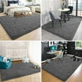 thumbnail image 4 of Cshidworld Ultra Soft Rug for Living Room, 5X8 Fluffy Shag Area Rug for Bedroom, Modern Shaggy Carpets Fuzzy Rug for Teens Dorm Bedside Home Decor Aesthetic, Heavy Duty Non Slip, Dark Gray, 4 of 7