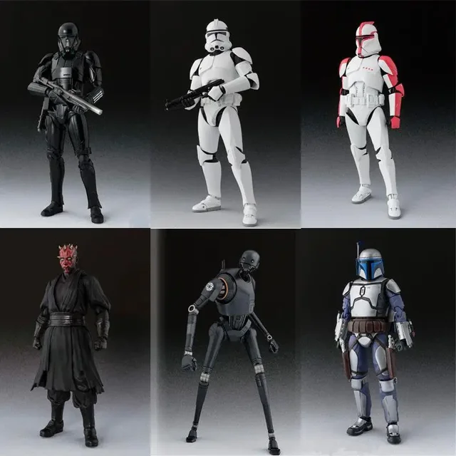 Modelo hecho a mano de soldado blanco, soldado negro, cazador de recompensas, clon rojo, tienda exclusiva de juguetes en oferta