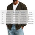 thumbnail image 3 of Mens V Neck Cardigan Zaewscy Men's V Neck Button Down Cardigan Long Sleeve Loose Casual Jacket Army Green1 XXXL, 3 of 6