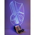 thumbnail image 6 of Scissors Comb Barber Hairdresser Hair Shop Barbershop Cut Groom Scissors Night Light Up LED Free Engraved Custom Name Personalized Desk Table Lamp With Remote 16 Colors, It's WOW, Great Gift, 6 of 10