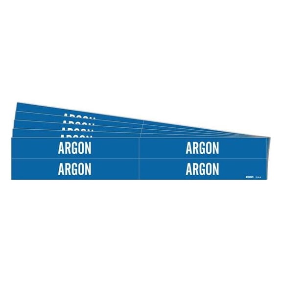 Brady Pipe Marker, Adhesive, White, Argon, PK5, 7016-4-PK 7016-4-PK