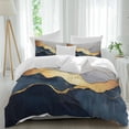 thumbnail image 2 of Navy Blue Geometric Bedding 3 Piece Duvet Cover Set Queen Size, Modern Abstract Luxury Golden Soft Microfiber Comforter Cover with Zipper Closure & Pillowcases, Wrinkle & FadeResistant Quilt Cover, 2 of 9